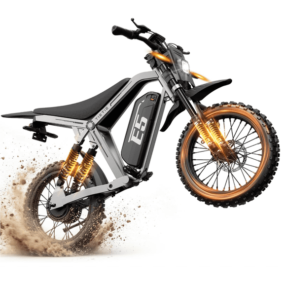 TieTie Electric Dirt Bike for Adults & Teens, 1500W Peak Motor, 32MPH 48V 20Ah Battery, Off-Road Fat Tire Electric Motorcycle, UL2849