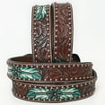 thumbnail image 2 of BE BAR H EQUINE Natural Floral Hand Painted Western Fashion Premium Leather Men And Women Belt Brown, 2 of 4