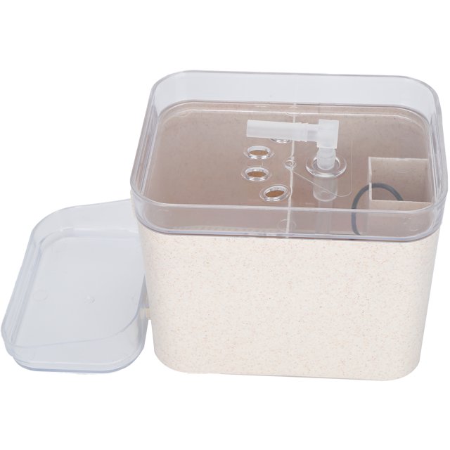 Fontaine à Eau pour Animaux de Compagnie, Design Incliné Fontaine à Eau Automatique pour Animaux de Compagnie de 2L Capacité pour Interface USB Chien 5V Bol Unique Beige Transparent