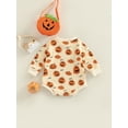 thumbnail image 3 of Baby Girl Boy Long Sleeve Crewneck Romper Sweatshirts Oversized Halloween Pumpkin Shirt Pullover Top, 3 of 6