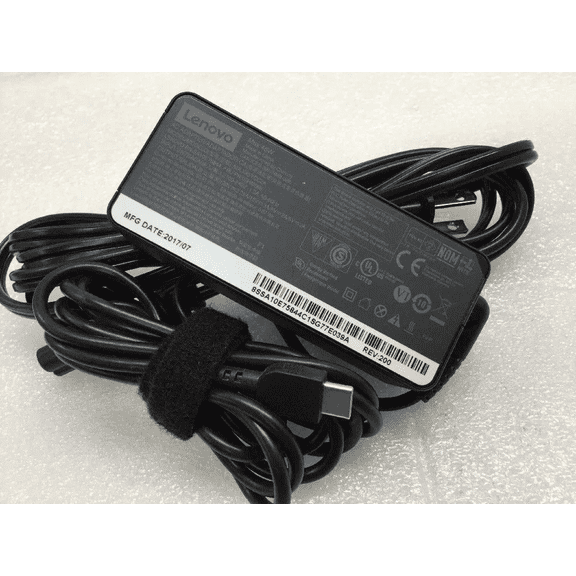 Pre-Owned Lenovo USB-C 45W AC Adapter (UL) - 45 W Output - 5 V DC Output Voltage - USB