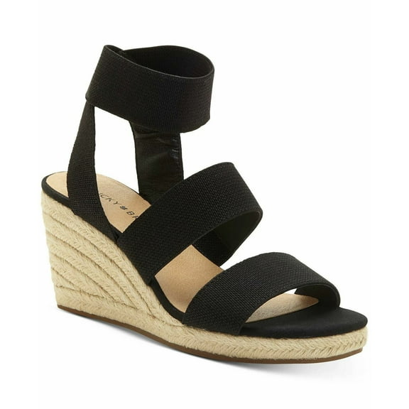 Lucky Brand Women's Mindara Wedges Sandals Black Size 7M