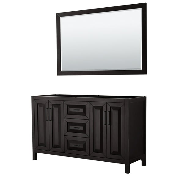 Wyndham Collection WCV252560DEBCXSXXM58 Daria 59" Double Free Standing Vanity Cabinet -