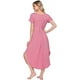 thumbnail image 5 of Camisones para mujer, camisones de manga corta, ropa de dormir suave, vestido de noche liso, 5 of 6