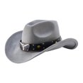 thumbnail image 3 of Cowboy Hat for Women Men Rivet Wide Brim Hats Felt Western Cowgirl Hats for Cosplay Fancy Dress Dress-up Party, 3 of 7