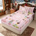 thumbnail image 2 of Erosebridal Whimsical Nutcracker Figure Zipper Full Size Comforter Sets with Fitted Sheet and 2 Pillowcases for Girls, Gingham Check Print Zipper Bedding Set, Pink Reversible, 4-Piece, 2 of 7