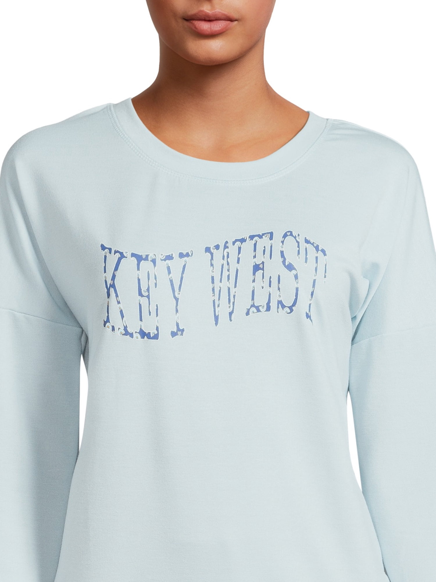 Love At First Sight Junior's and Junior's Plus Graphic Print Top and Bike Shorts, 2-Piece
