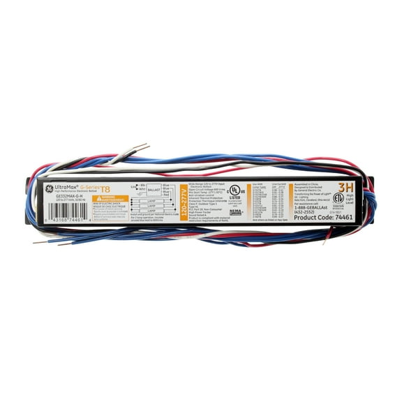 GE GE332-MAX-G-H 74461 HP Electronic Ballast, 3-Lamp, F32T8, 32W T8, 120/277V
