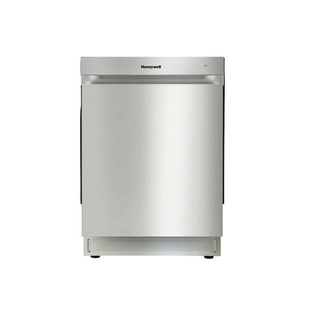 Honeywell 24 Inch Dishwasher with 12 Place settings, 7 Washing Cycles, Stainless Steel and Plastic Tub, UL/Energy Star- Stainless Steel