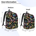thumbnail image 2 of Yiaed Bright Mushrooms Print Print Laptop Backpack Travel Canvas Backpack Vintage Aesthetic Backpack for School Knapsack Backpack Backpack for School-Small, 2 of 5