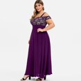 thumbnail image 4 of PENGXIANG Plus Size Cold Shoulder Floral Lace Maxi Party Evening Camis Long Dress, 4 of 5