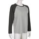 thumbnail image 5 of Marrón L moda ins estilo ropa de mujer mangas raglán roscadas en contraste cuello redondo camiseta de manga larga jersey casual suelto para mujer, 5 of 8