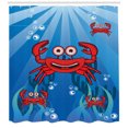 thumbnail image 3 of Ambesonne Crabs Shower Curtain, Funny Underwater Mascots, 69"Wx70"L, Blue Red, 3 of 3