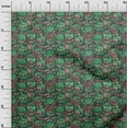 thumbnail image 3 of oneOone Rayon Green Fabric Skull Sewing Craft Projects Fabric Prints By Yard 56 Inch Wide, 3 of 4
