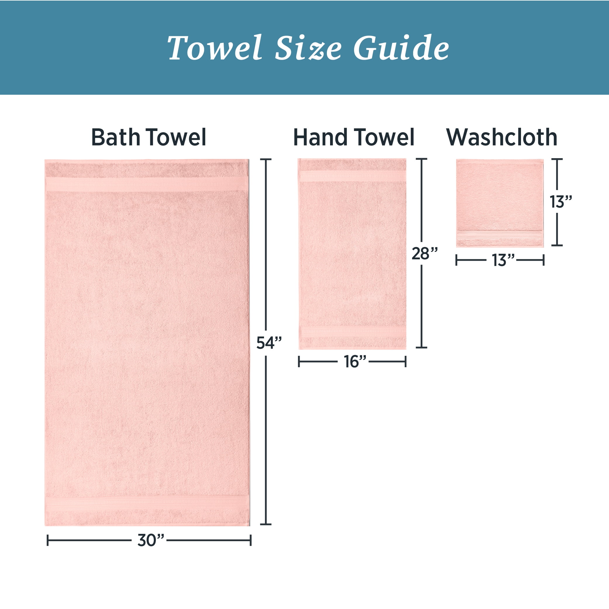WelHome 100% Cotton 6-Piece Ultra SOFT TWIST Towel Set, 600 GSM, 2 Bath Towels 30" x 54", 2 Hand Towels, 2 Washcloths, Highly Absorbent, Bathroom Towel For Everyday Use, Blush Pink