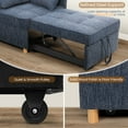 thumbnail image 6 of SEJOV 4-in-1 Convertible Chair Bed, Linen Sleeper Chair for Small Space, Futon Sofa Bed with 2 Throw Pillows for Living Room, Single Recliner with 5 Adjustable Backrest for Bedroom Apartment, Blue, 6 of 11