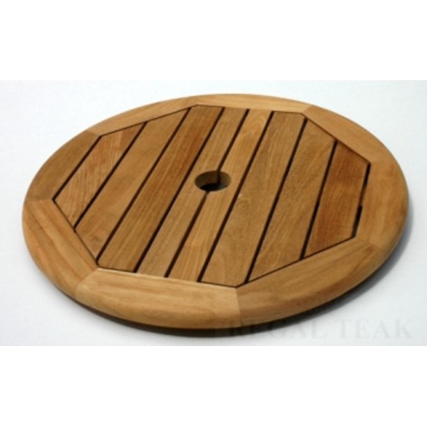 20" Natural Teak Large Wooden Circular Outdoor Patio Dining Lazy Susan - Walmart.com - Walmart.com