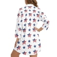 thumbnail image 2 of Xixirimido Stars American Flag Print Womens Swimsuit Cover Up Button Down Shirt Long Sleeve Bathing Suit Coverups Beach Cover Up With Pocket, Size 3XL, 2 of 7
