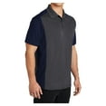 thumbnail image 4 of Mens Colorblock Micropique Sport-Wick Polyester Polo Iron Grey/ True Navy 3X-Large, 4 of 8