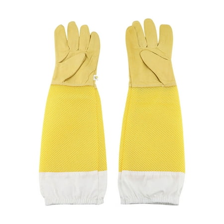 

1 Pair Beekeeping Gloves | Long Sleeves Protective Gloves | Durable Beekeeper Gloves Safety Protection Breathable Mesh Material Practical Apiculture Supplies