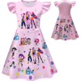 thumbnail image 3 of Nvse-Kpop Demon Hunters Pajamas Dress Girl Skirt Princess Dress A-Line Skirt Summer Dress Demon Hunters Suit Pop Singer Great Gifts for Girl#Black 150, 3 of 4