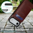 thumbnail image 7 of Compatible with iPhone Air Case Wallet with Credit Card Holder, Premium PU Leather Magnetic Clasp Kickstand Heavy Duty Protective Shock Absorbing Phone Cover for iPhone Air, Brown, 7 of 7