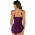 thumbnail image 3 of Lopsie TEMPTATION Women's Athletic One Piece Swimsuits Racing Training Sports Bathing Suit Color Block Swimwear Purple, 3 of 8