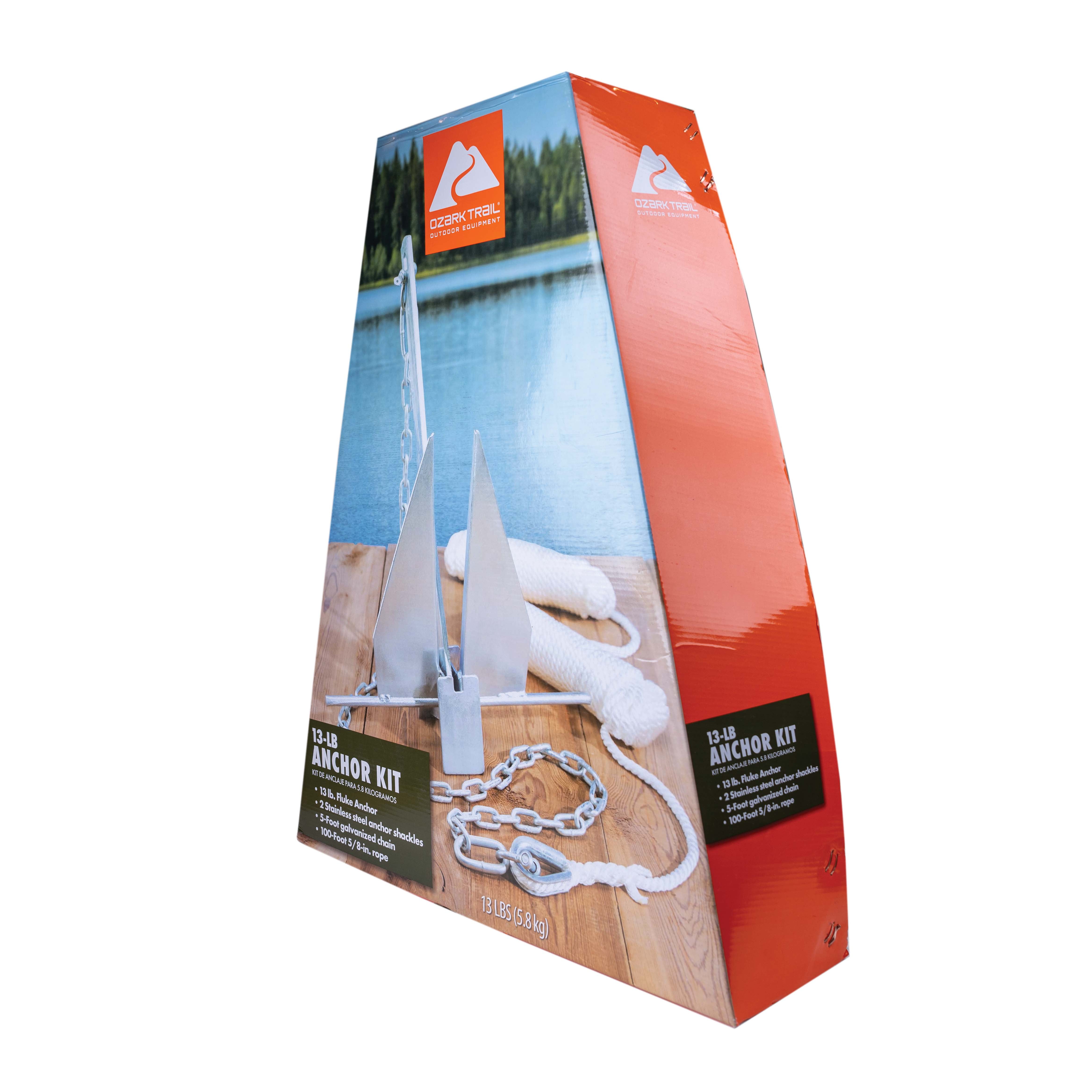 Ozark Trail Galvanized Steel Fluke Anchor Kit, 13 lb