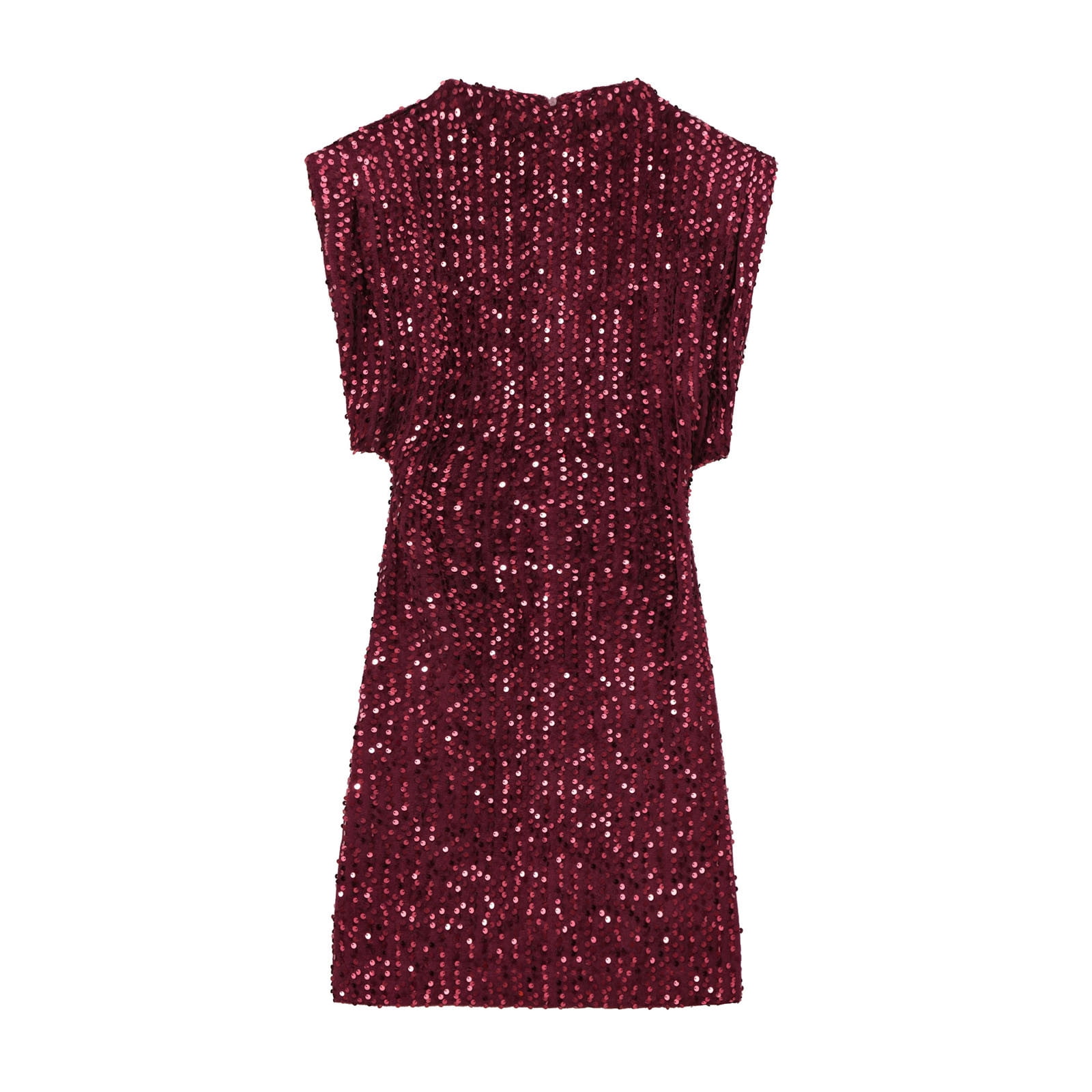 burgundy sequin dress zara Vida Sleeveless Ruched Bodycon Dress in Red Rose Print By Sarvin main image 0