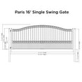 thumbnail image 2 of ALEKO Garden Steel Black Single Swing 16 x 6 feet Driveway Gate Paris Style, 2 of 9