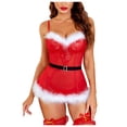 thumbnail image 2 of Gibobby Conjuntos de Lencería Monos navideños para mujer Pijamas Lencería Ropa interior sexy sin mangas (Rojo, L), 2 of 5