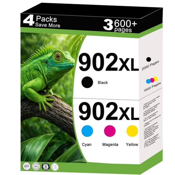 Cartuchos de tinta KUF 902XL, paquete de 4, reemplazo para HP 902 XL