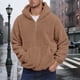 thumbnail image 1 of MHFRRA Sudadera con Capucha y Cremallera, Forrada, Informal, con Estampado, Cómoda, Ligera, Deportiva, Ropa de Calle Caqui, 1 of 3
