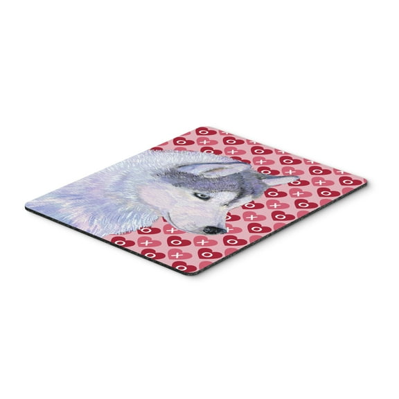 "Siberian Husky Hearts Love Valentines Day Mouse Pad Hot Pad or Trivet"