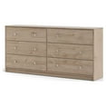 thumbnail image 6 of Pemberly Row Contemporary 6 Drawer Double Dresser in Jackson Hickory, 6 of 13