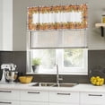 thumbnail image 4 of Thanksgiving Pumpkins Curtain Valances for Windows, Kitchen Valance Window Treatments Panel 2 Pack, Sunflowers Leaves Retro Pastoral Rod Pocket Short Curtains for Bathroom Bedroom 60 x 18 Inch, 4 of 8