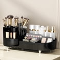 thumbnail image 5 of Organizador de maquillaje giratorio de 360°, color negro, para tocador y baño, compacto, acceso sin esfuerzo, ideal para dormitorios, 5 of 5