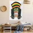 thumbnail image 2 of Monkey Tapestry Wall Hanging Portrait of A Chimpanzee with Dreadlocks and Cap Charismatic Hippie Musician Monkey Boho Decor, Bedroom Living Room Dorm Decor, 40W X 60L Inches, Multi, by Ambesonne, 2 of 5