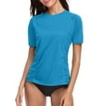 thumbnail image 4 of Charmo Womens Shorts Sleeve Swim Shirts UPF 50+ Sun Protection Rashiguard Hiking Runing Shirt Tops, 4 of 6