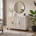 thumbnail image 7 of Benjara 45" 3 Door Sideboard Cabinet- 6 Shelves- 3 Door Handles- Ivory Gray, 7 of 7