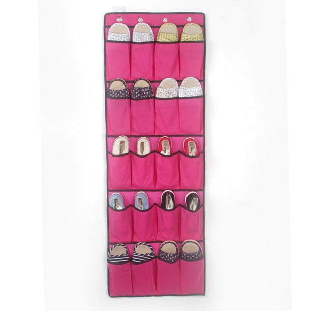Xihbxyly Organizador de Zapatos Colgante con 20 Bolsillos, Perchero de Tela Que Ahorra Espacio, Solución de Almacenamiento Sobre La Puerta, Ganchos Metálicos Incluidos, Almacenamiento Versátil para Z