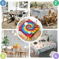 thumbnail image 4 of Colorful Tie Dye Mandala Pattern Square Tablecloth,Waterproof Square Table Cover,Wipeable Spillproof Washable Table Cover for Home Kitchen Party Decor 60"x60"(152x152cm), 4 of 6