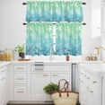 thumbnail image 3 of Marine Life Kitchen Curtains Valances and Tiers Set of 3 Starfish Shell Coral Gradient Blue Green Ocean Tier Curtains and Valance with Rod Pocket for Small Windows, 27.5"x24", 3 of 9