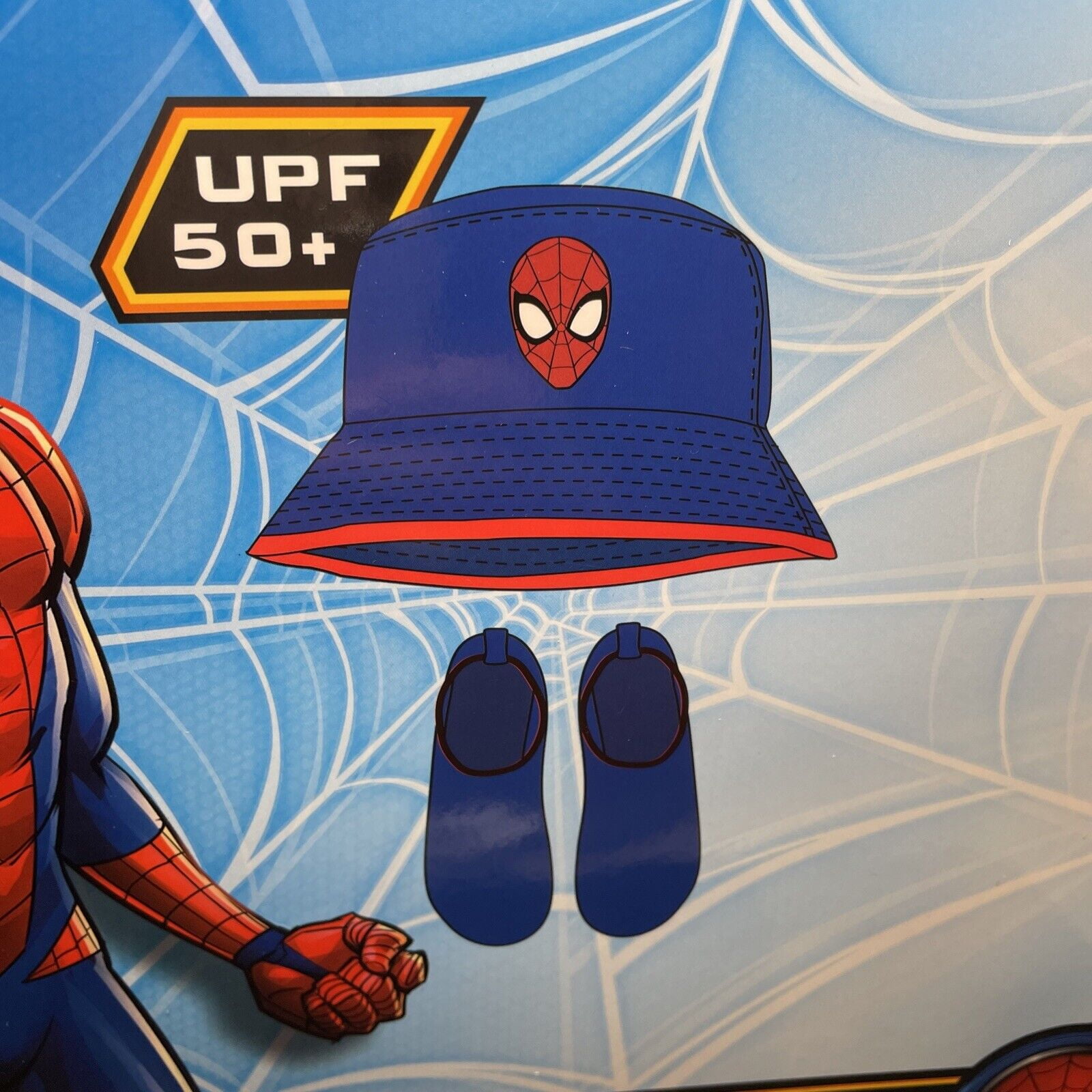 Spiderman Kids Marvel UPF50+ Bucket Hat & Swim Socks Set