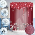 thumbnail image 5 of 4 Pcs Glitter Diamond Shower Curtain Sets, Rose Red Shiny Drips Bath Decor with Rugs and Toilet Lid Cover, Fuchsia Luxury Texture Colorful Bling Modern Bathroom Curtain with 12 Hooks, 72 x 72 inch, 5 of 7