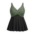 thumbnail image 4 of DHFJKG Plus Size Tankini Swimsuit Top For Women Adjustable Straps V Neck Flowy Bathing Suit 2026 Trendy Beachwear, 4 of 4