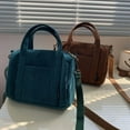 thumbnail image 6 of Xiaocao8 Small Corduroy Crossbody bag for Women, Solid Mini Shoulder Bag with Zipper Casual Cute Handbag Purse for School Work, Dark Green, 6 of 7