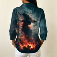 thumbnail image 4 of Garbnen Halloween Polo Shirt for Women Funny Pumpkin Ghost Moon Golf Shirts for Women Fall Winter 3/4 Length Sleeve Women's Pullover Red M, 4 of 4