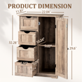thumbnail image 4 of GZXS Floor Cabinet with Door and 4 Drawers, Storage Cabinet with Adjustable Shelf, Freestanding Bathroom Cabinet, Easy Assembly, Washed Gray, 4 of 11