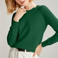 thumbnail image 3 of frariair Women's Solid Knit Sweater Round Neck Long Sleeve Pullover Lightweight Basic Top For Layering All Seasons Mint Green XXL, 3 of 5